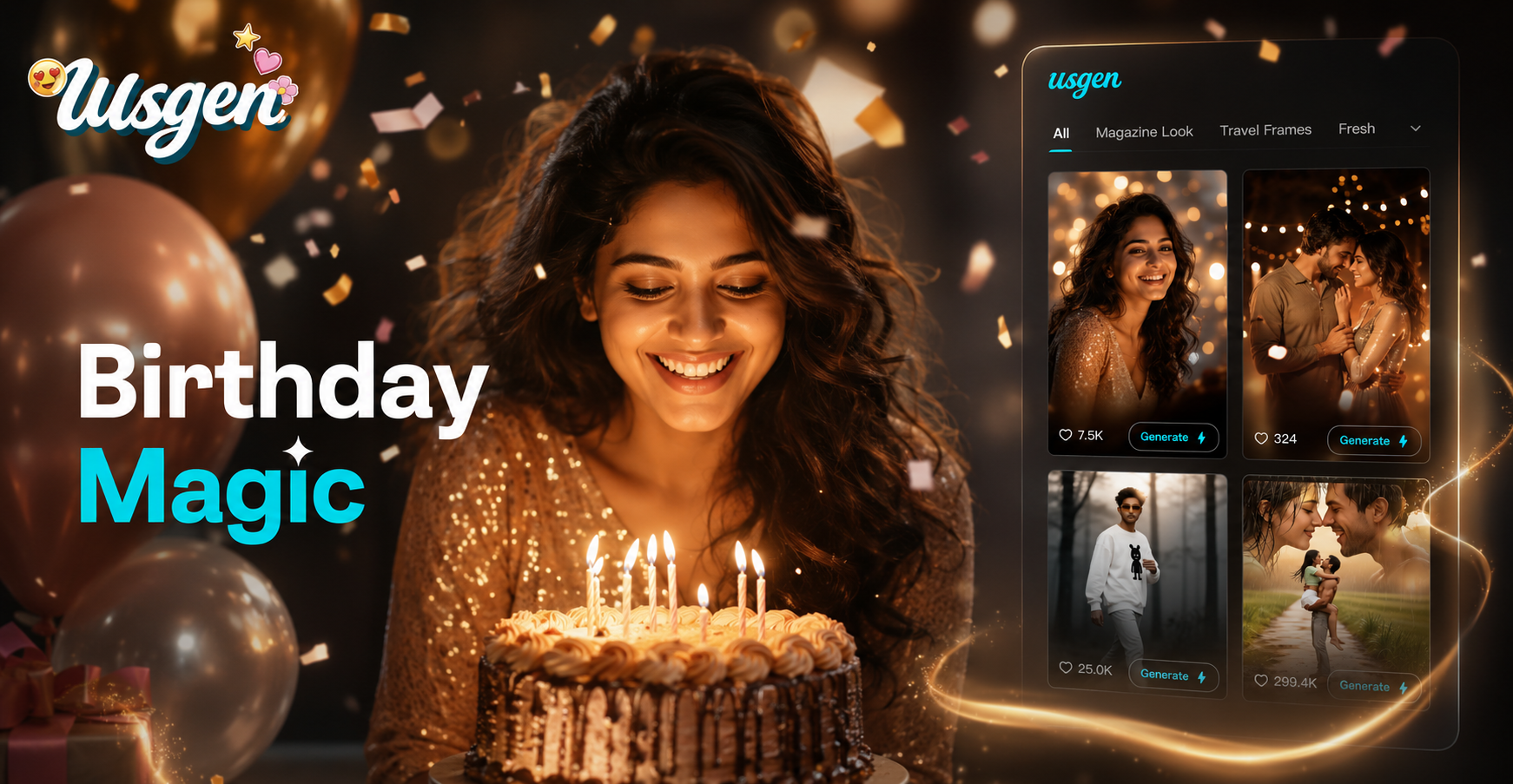 cinematic birthday video generator before and after example