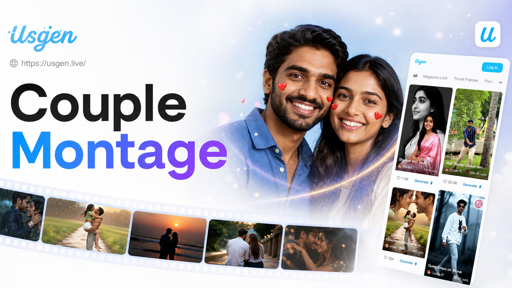 AI generated couple montage video template