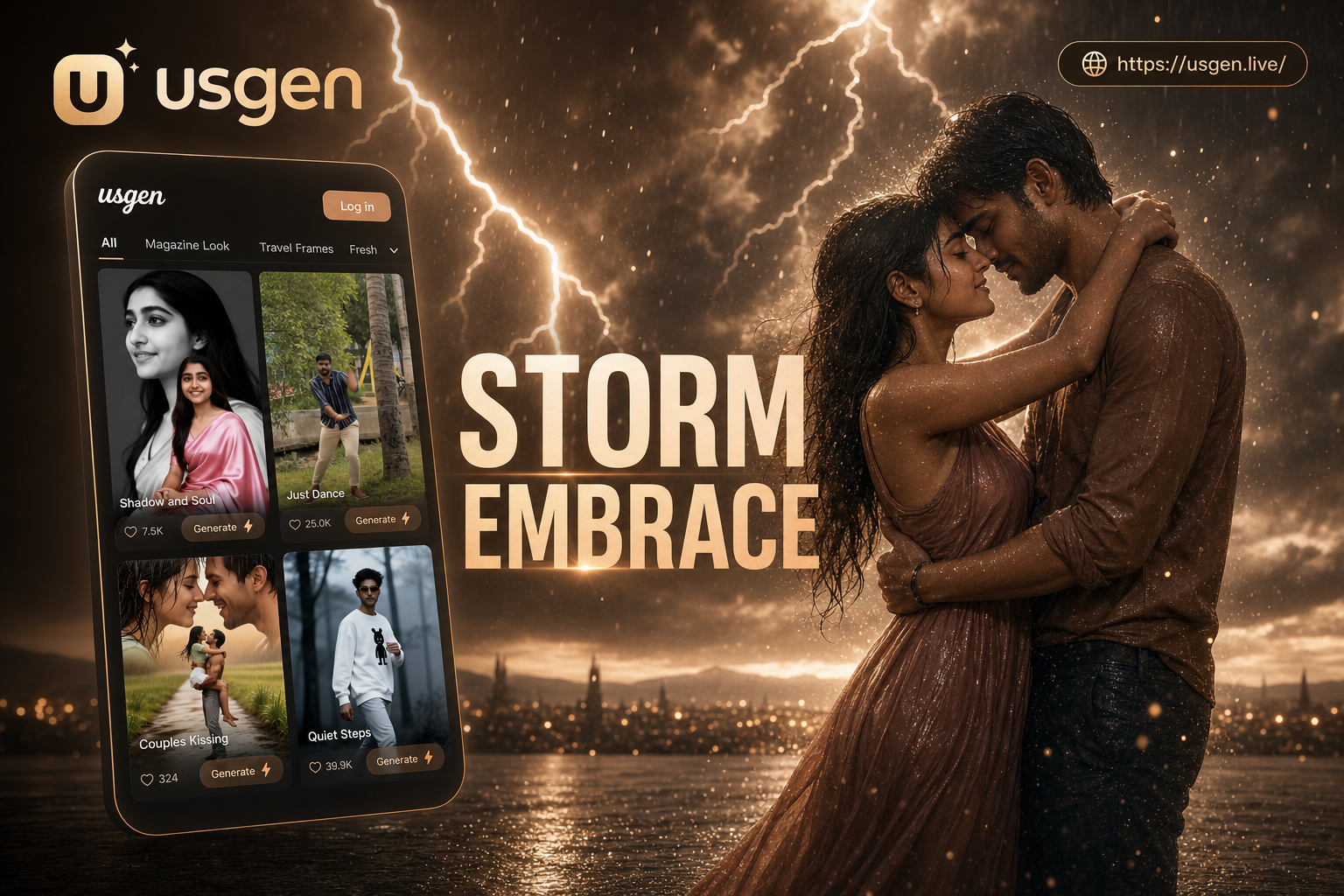 thunderstorm embrace video generator