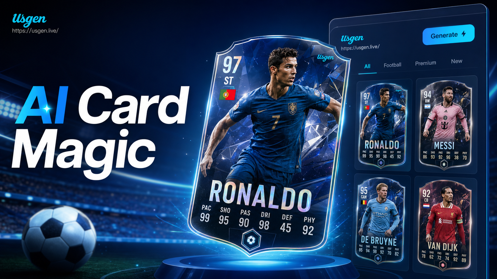ai football player card generator