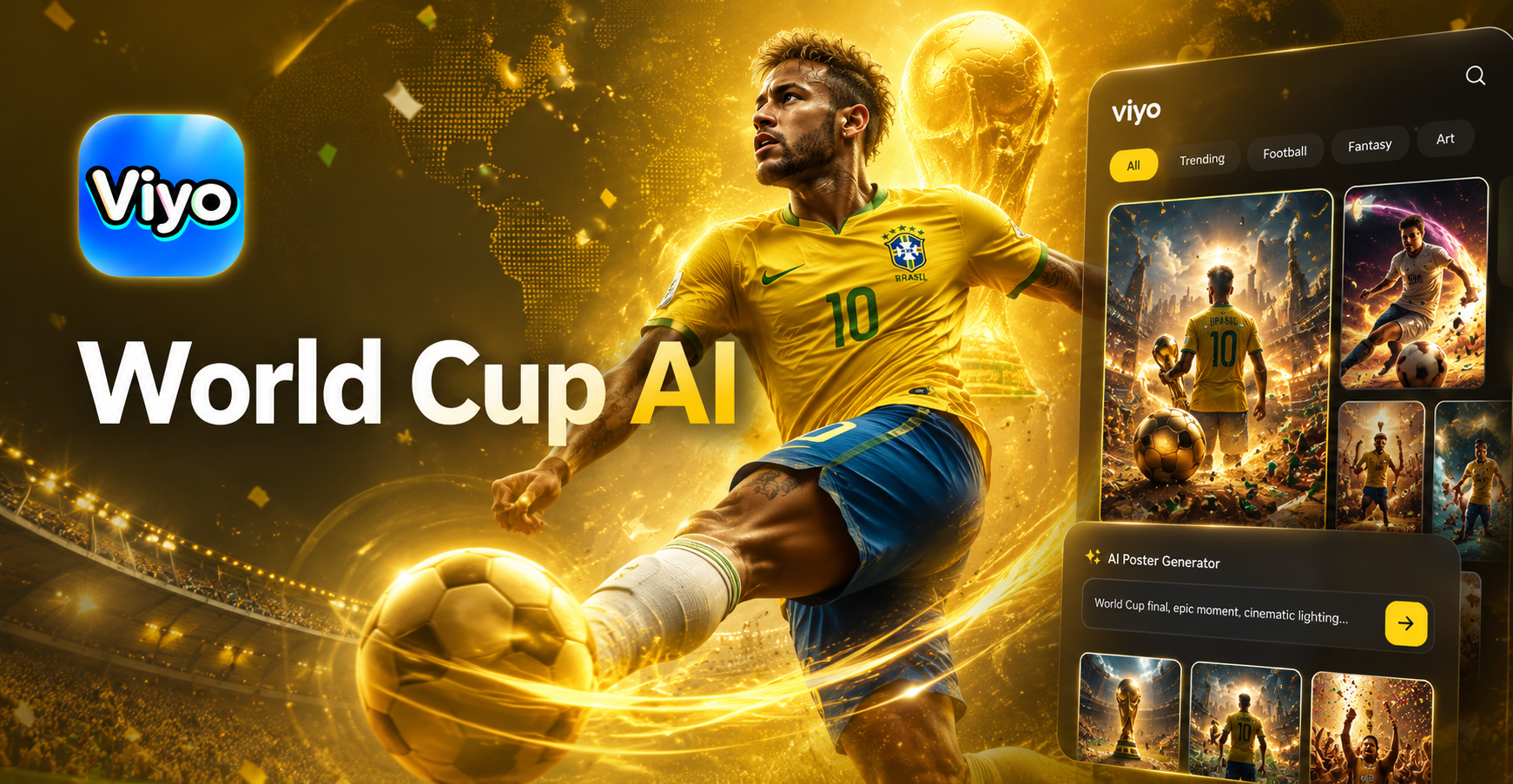AI FIFAワールドカップポスタージェネレーター: Viyoでファンポスターを作ろう