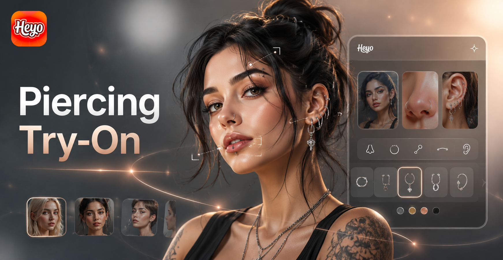 Heyo AI Prueba de Piercings - Ve Cómo te Quedan los Piercings al Instante