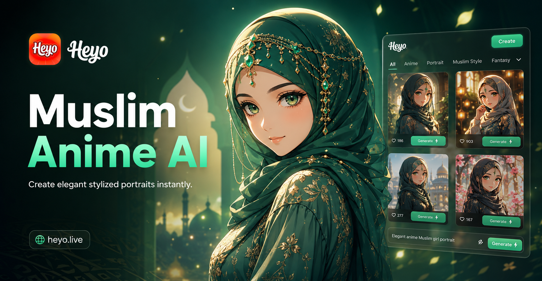 Heyo AI Anime Muslim Generator - Create Beautiful Muslim Anime Characters