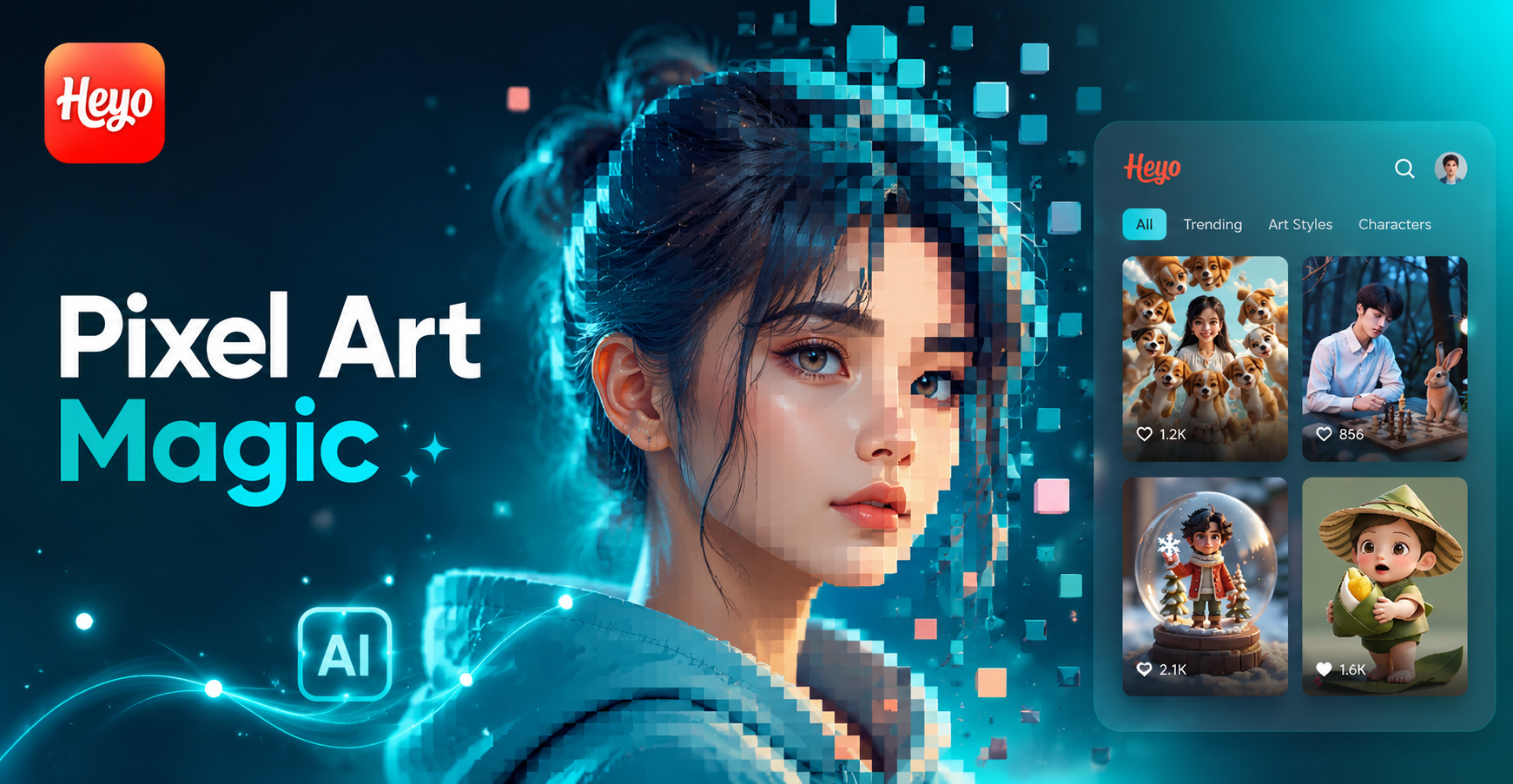 AI Pixel Art Effect transformation example