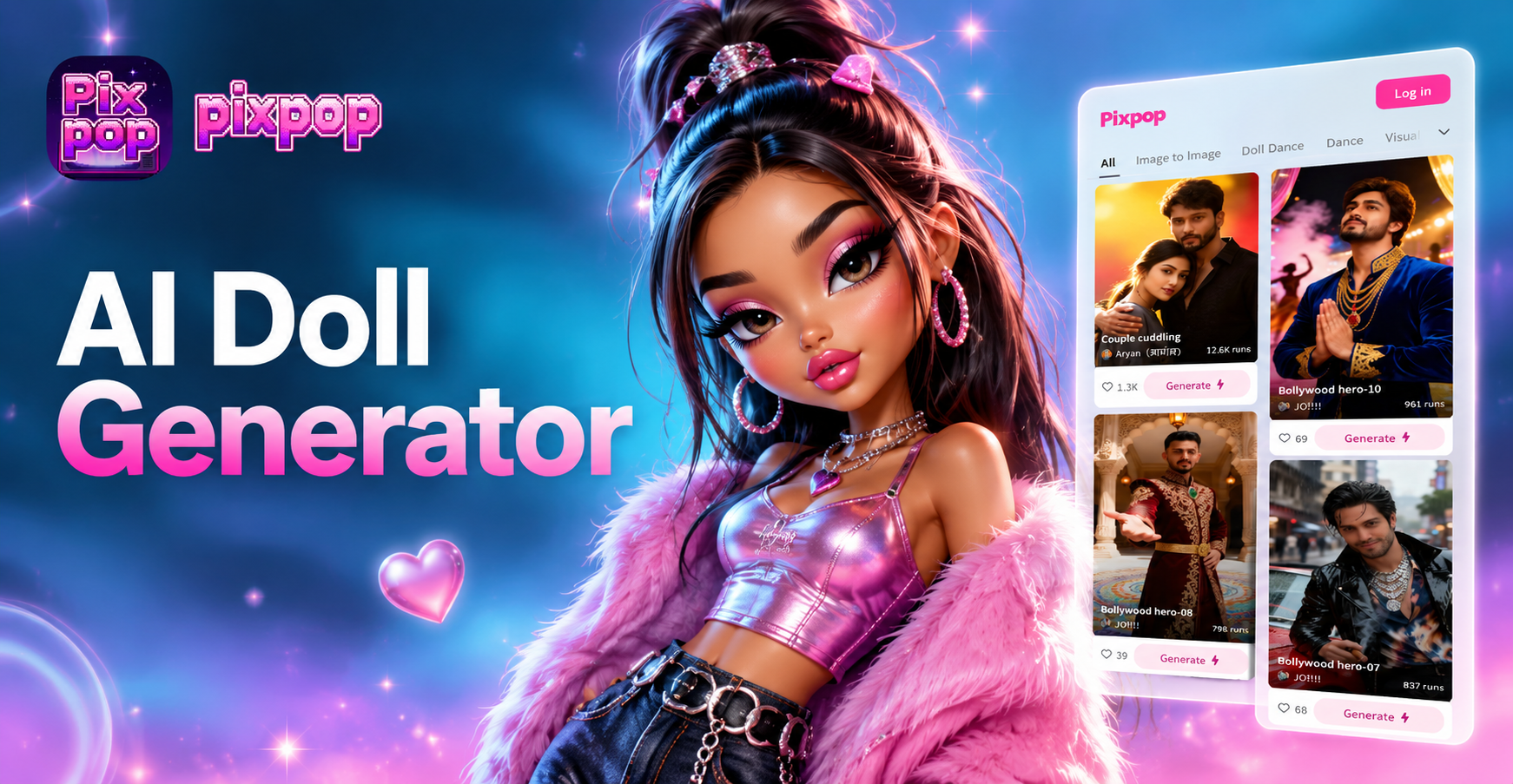 사진에서 AI Bratz 인형 변환 예시