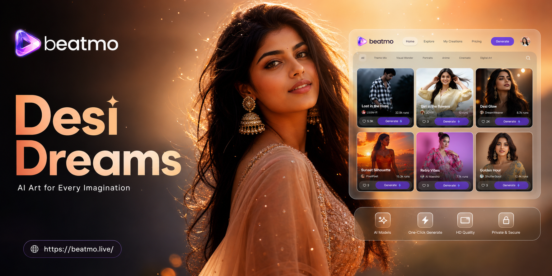 Beatmo Hot Indian Girls AI – Realistischer Indian Beauty Bildgenerator