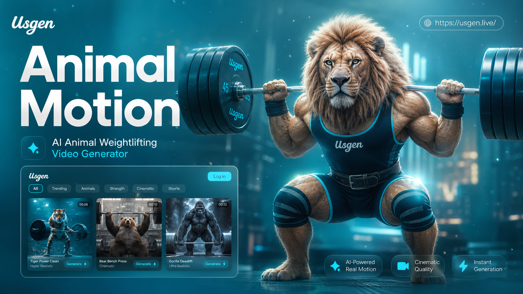 Ai Animal Weightlifting Video Generator