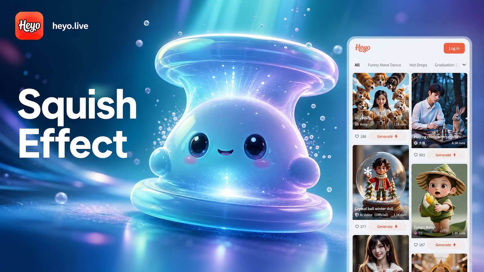 Heyo AI Squish Effect Generator: Hilarious Squish Videos & Photos