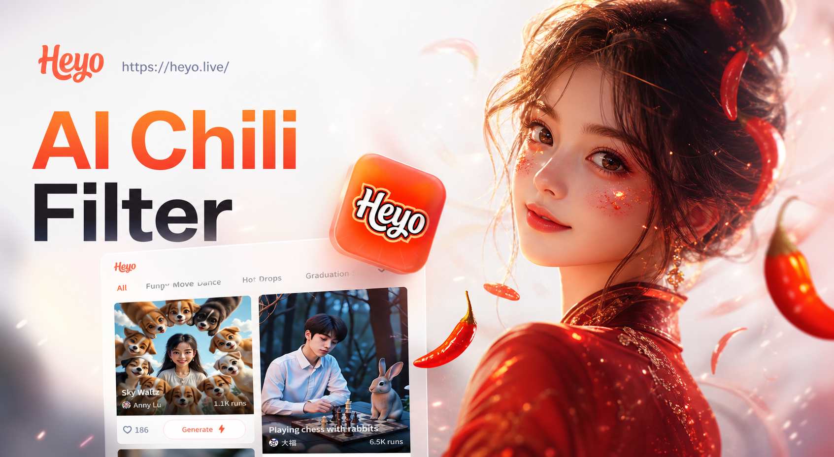 AI chili filter transforming a portrait into a spicy digital artwork