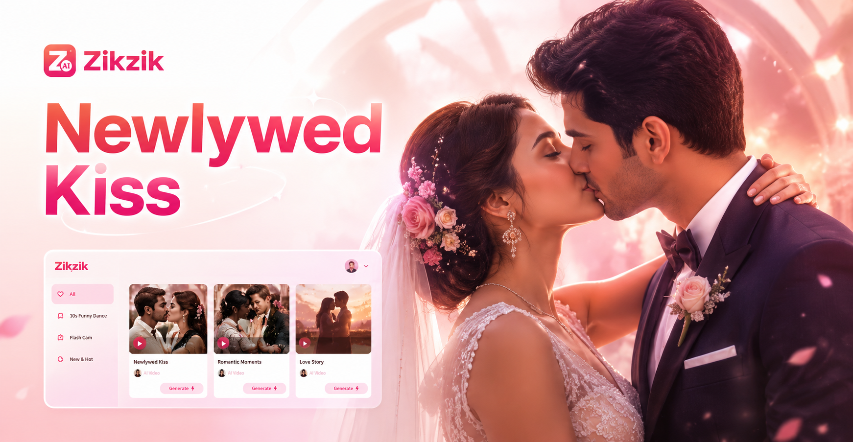 AI Newlywed Kiss Video Generator