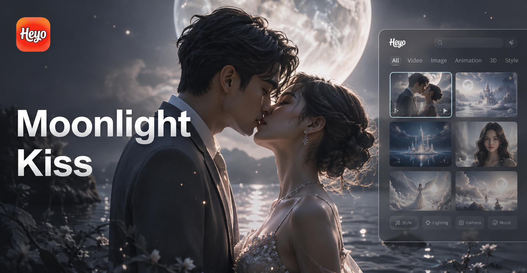 moonlight kiss video generator cinematic animation