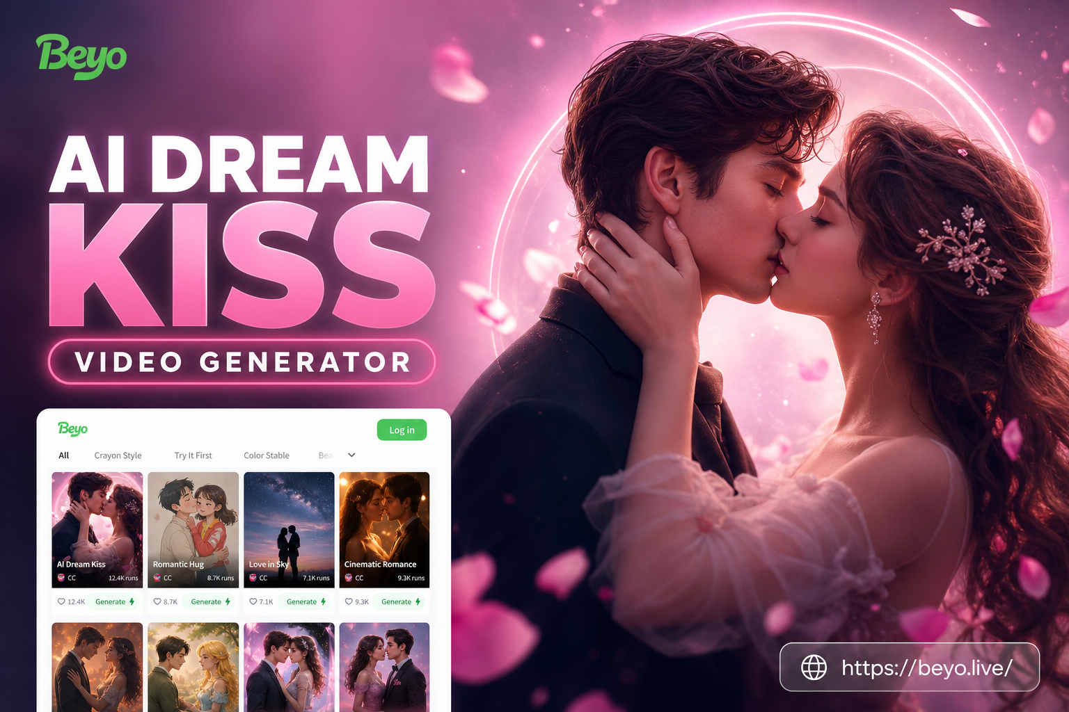 KI Traumkuss Video Generator - Erstelle atemberaubende KI Traumkuss Videos sofort