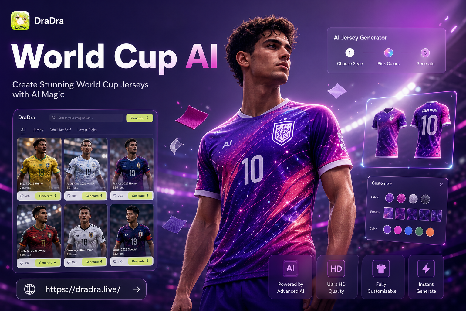 World Cup Jersey Photo Generator - Create custom World Cup jerseys instantly