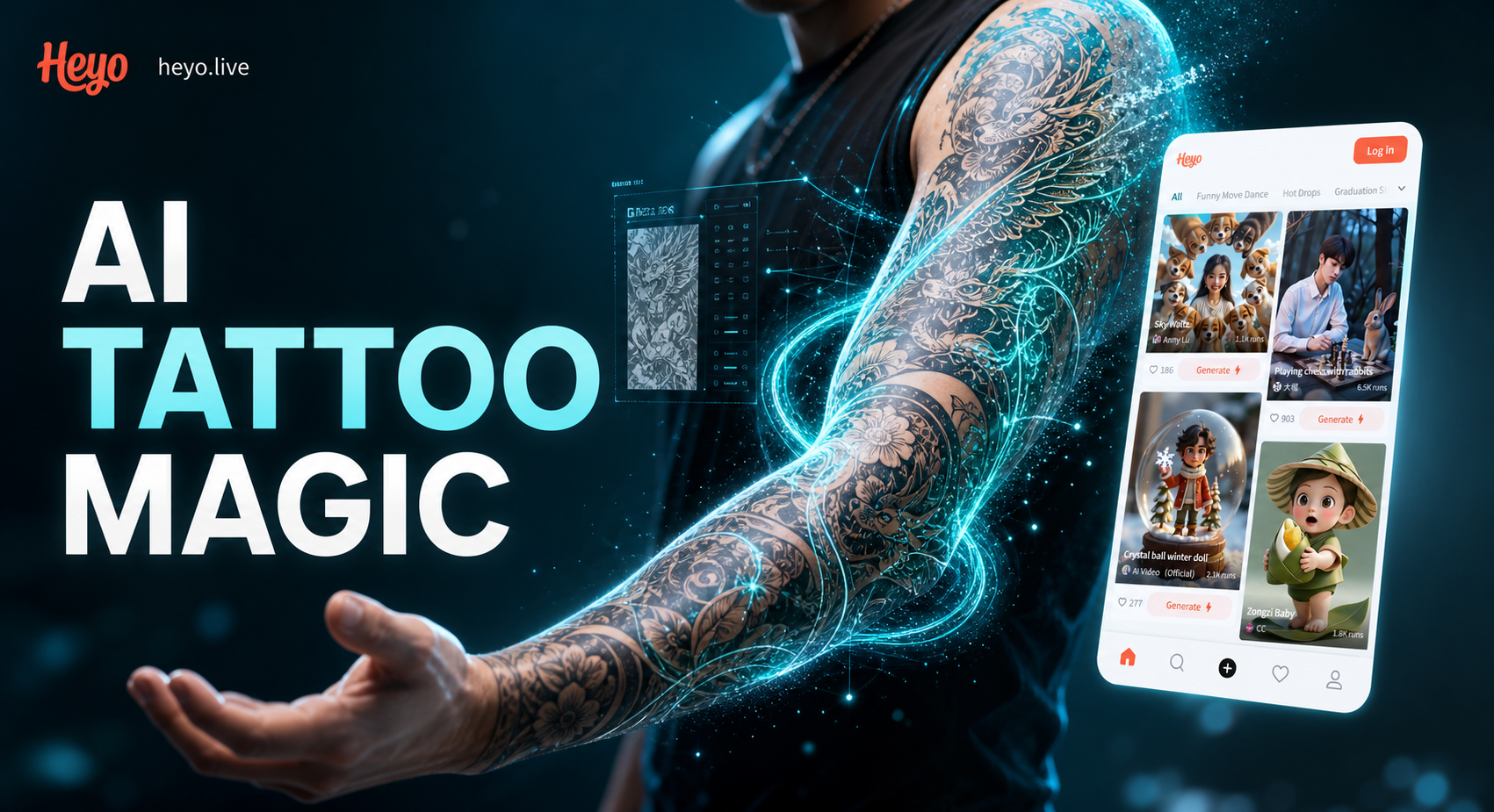 AI generated sleeve tattoo on arm