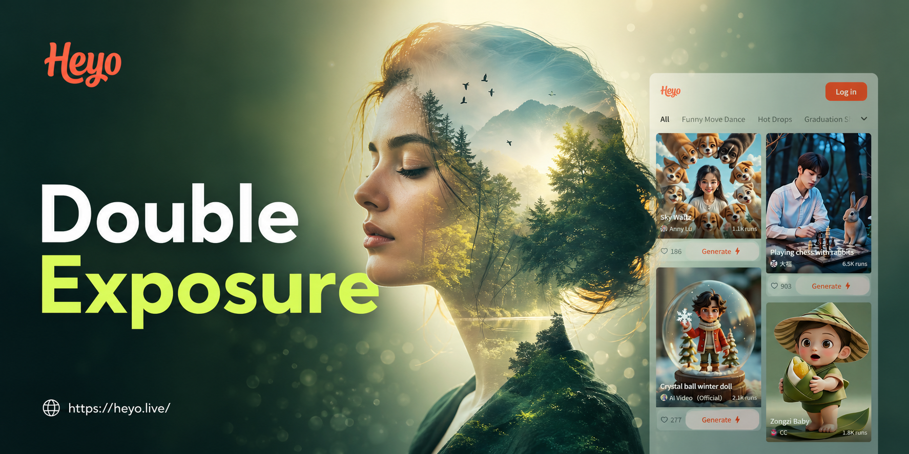 Double exposure photo effect blending a rider with a desert landscape