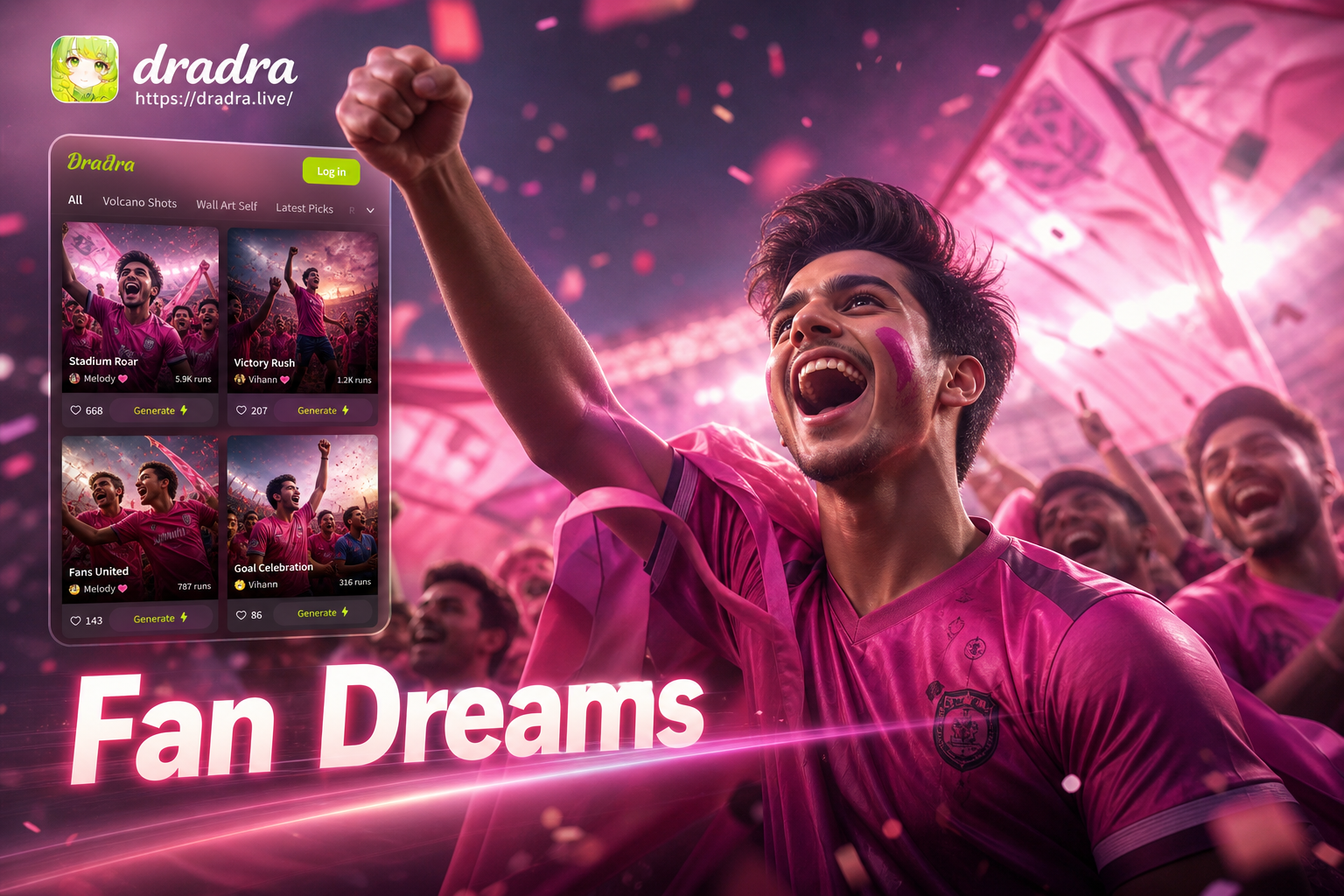 Football Fan KI-Foto Generator | Erstelle cineastische Momente