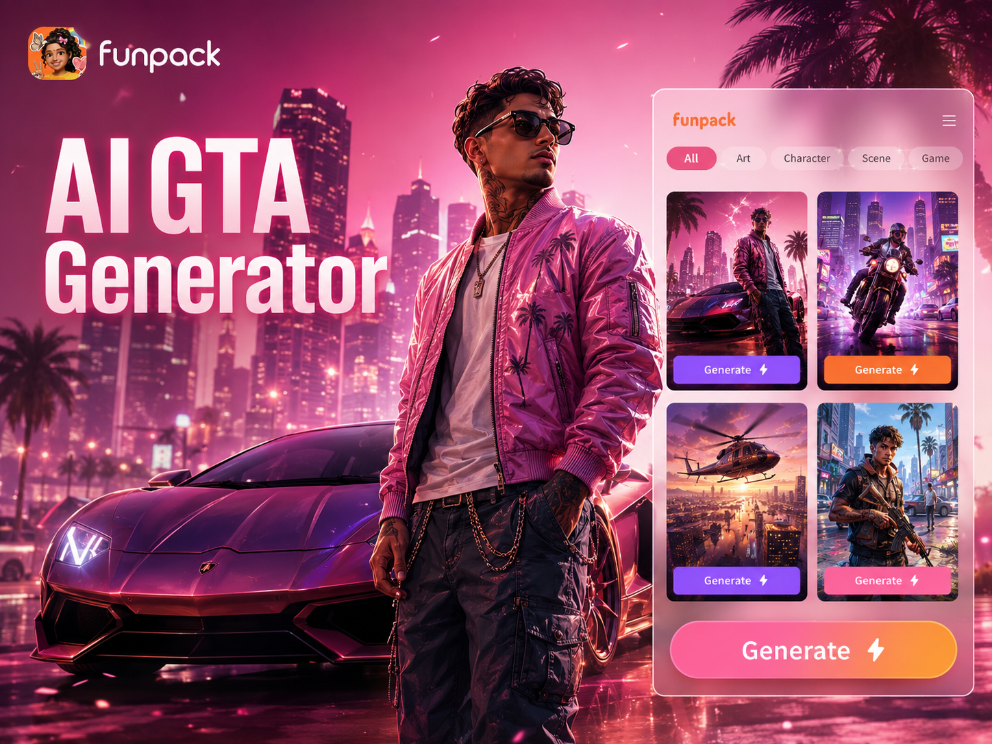 KI-generiertes GTA-Charakterbeispiel männlich