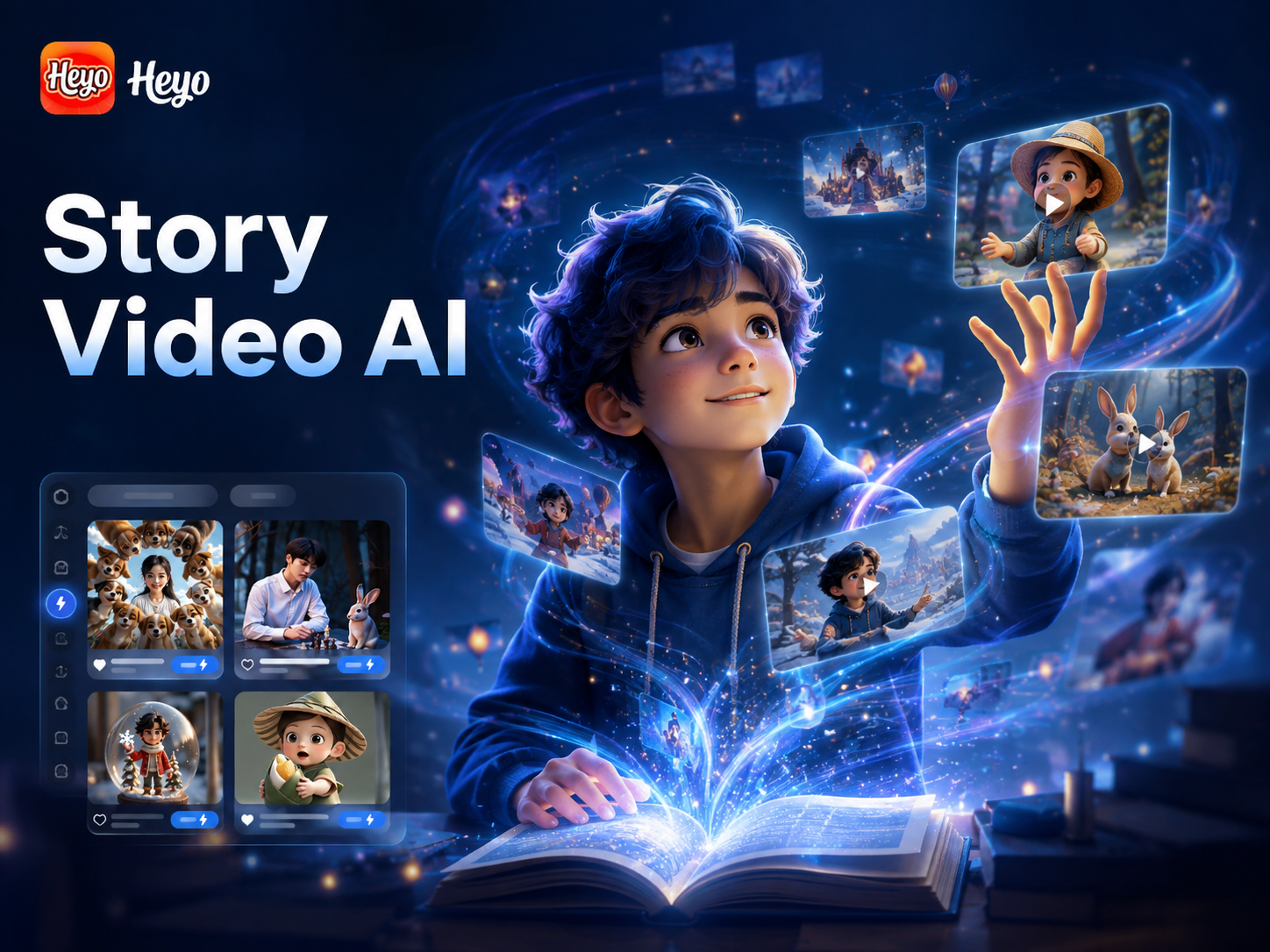 AI animated fantasy story video scene