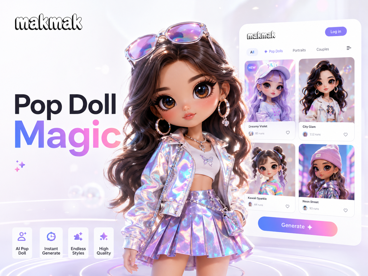 Anime style pop doll transformation