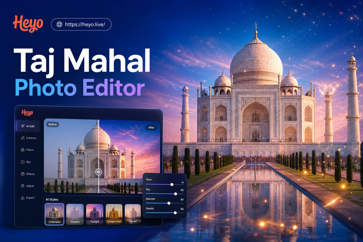 Taj Mahal photo editor transformation