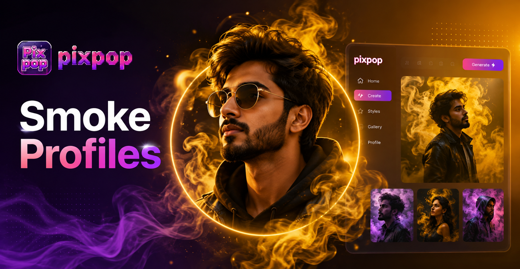 Crie Fotos de Perfil Incríveis com Fundo de Fumo com IA