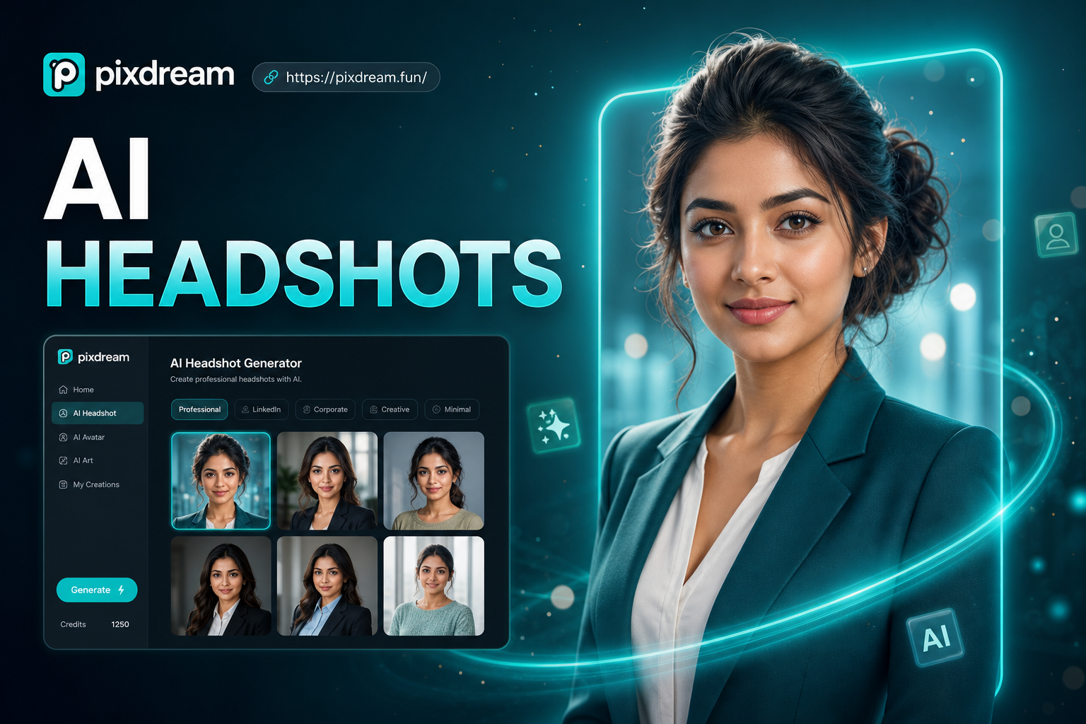 AI generated professional headshot before and after comparison