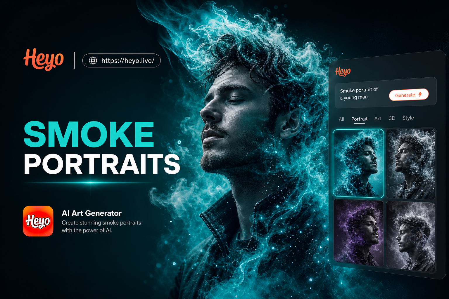 AI Smoke Effect Male Portrait Generator: Smoky Backgrounds Instantly