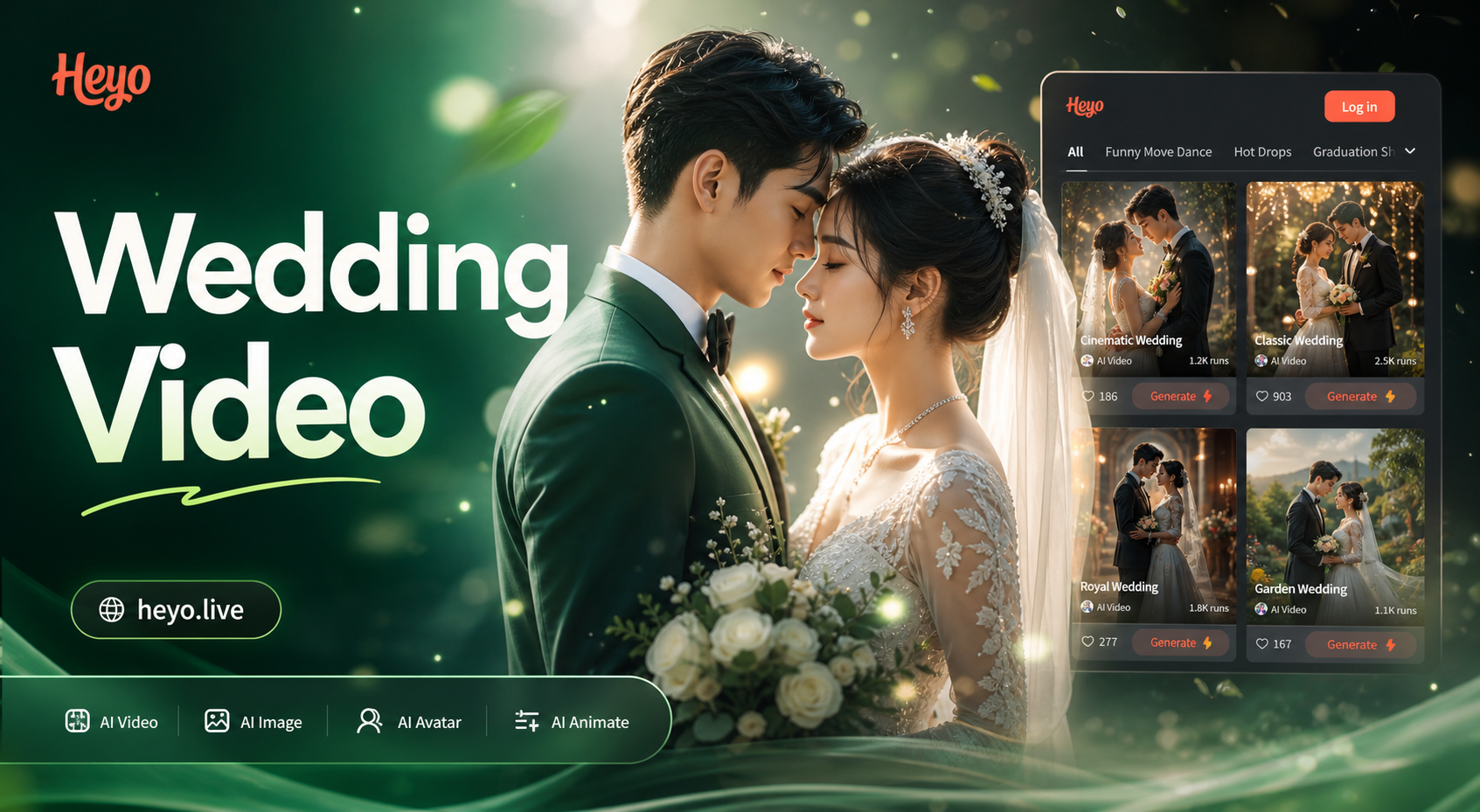 Wedding couple video template showcase
