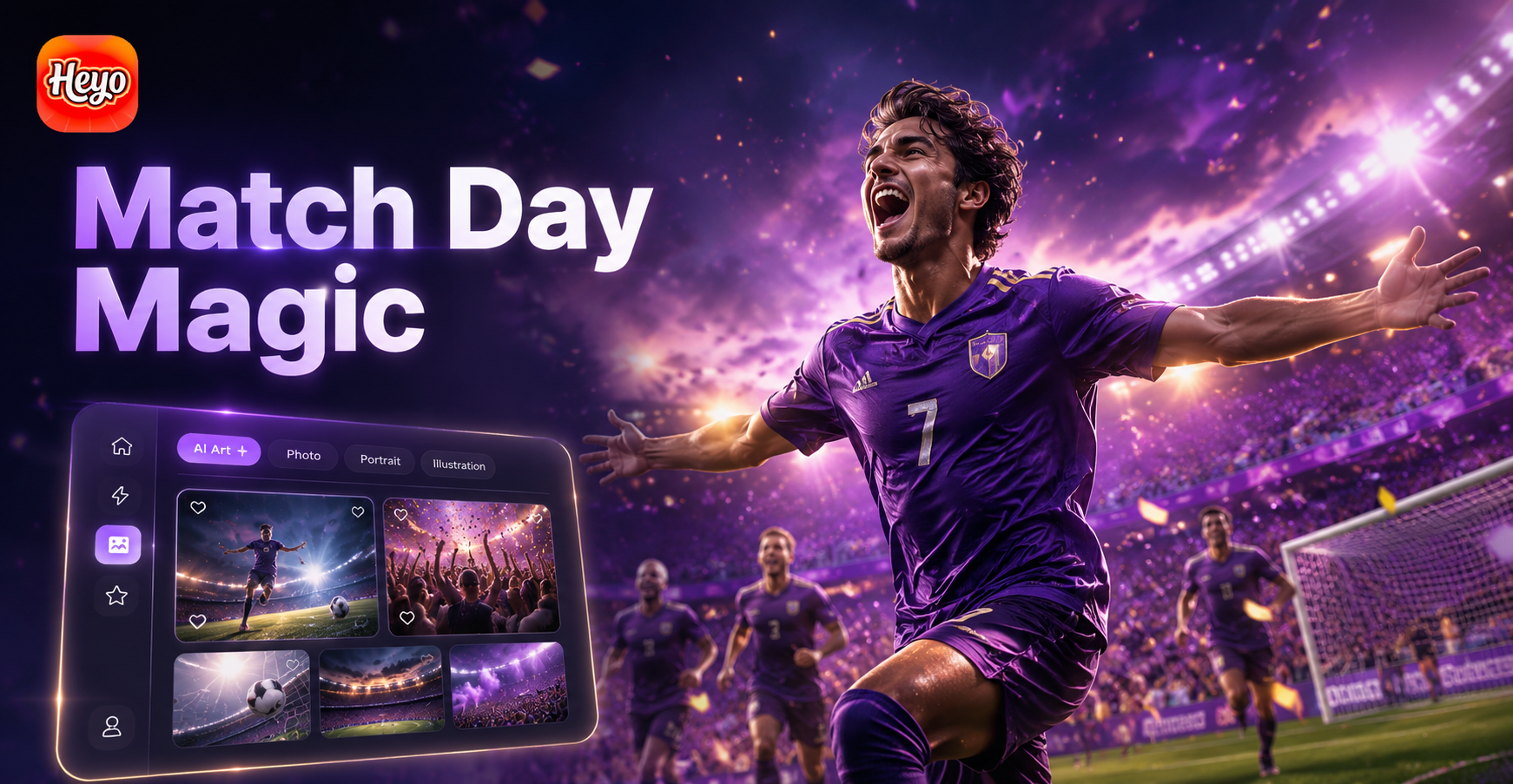 AI generated world cup match day fan poster photo