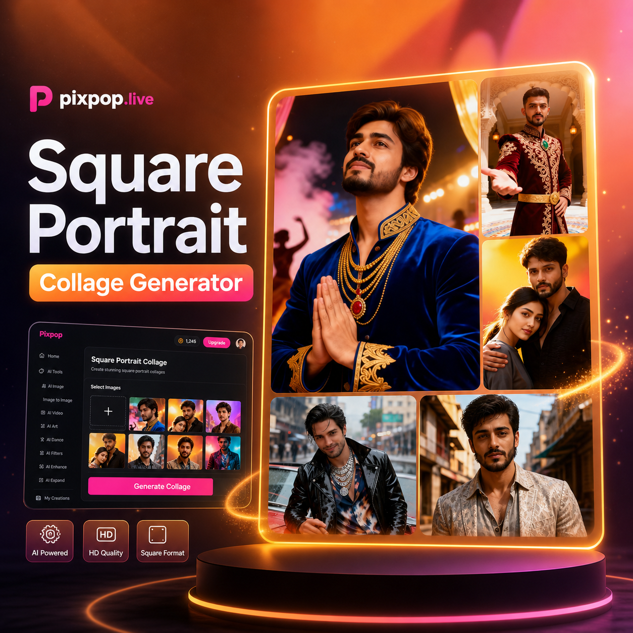 Crie Grades de Fotos Quadradas Instantaneamente com IA