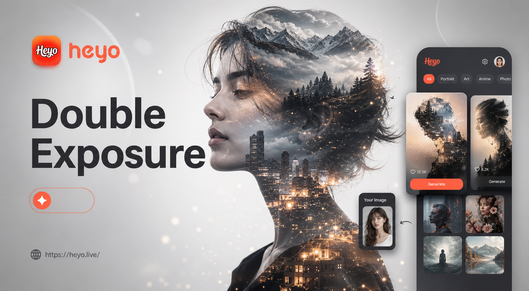Double Exposure Portrait Generator: AI Photo Effects