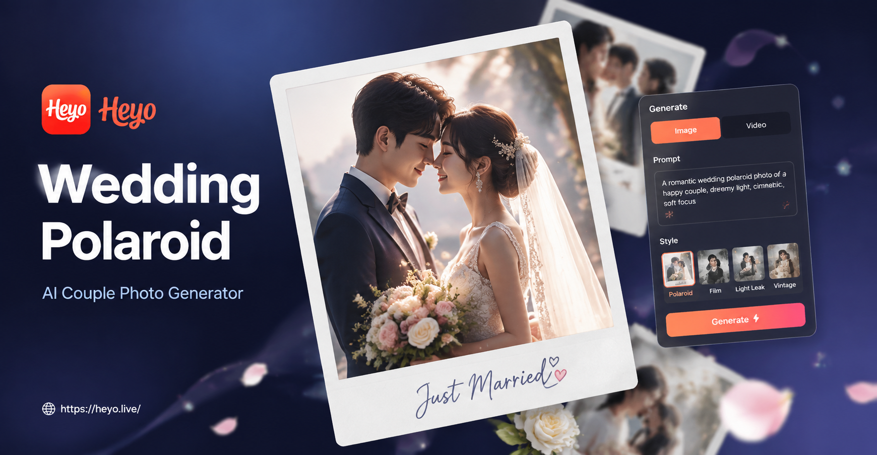 Wedding Polaroid Couple Photo Generator: Create Vintage Instant Memories
