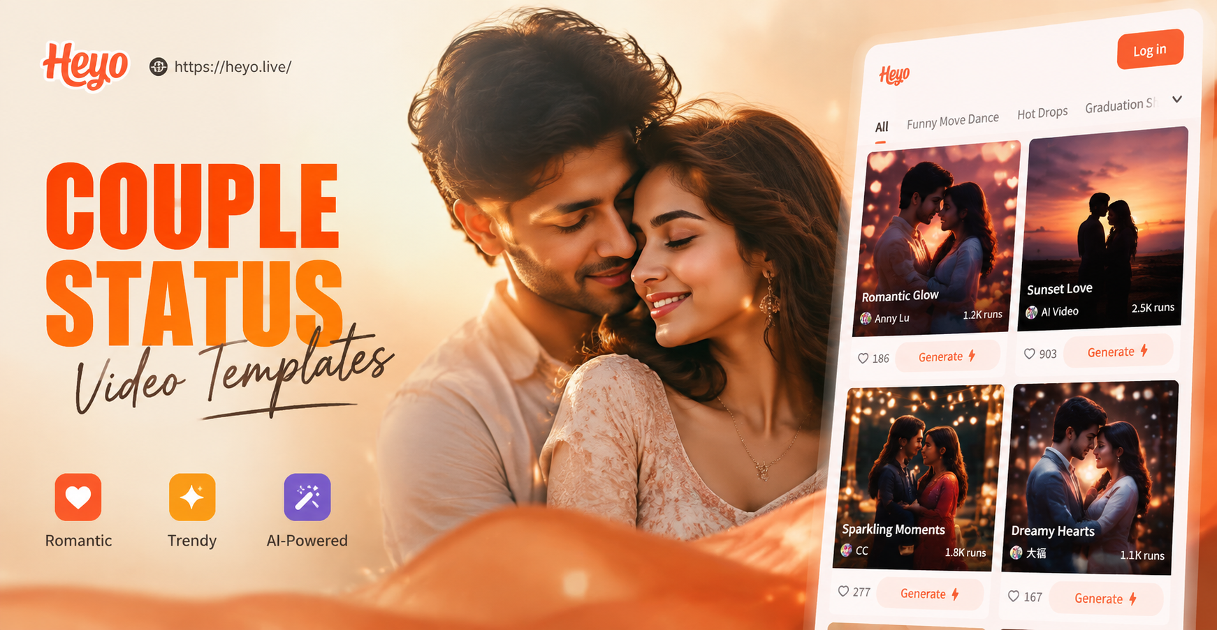 romantic couple whatsapp status video template