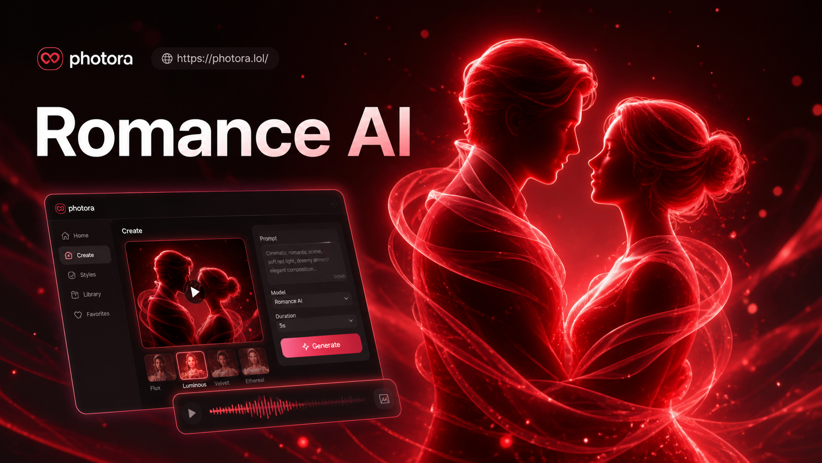 Contoh hasil video ciuman romantis AI