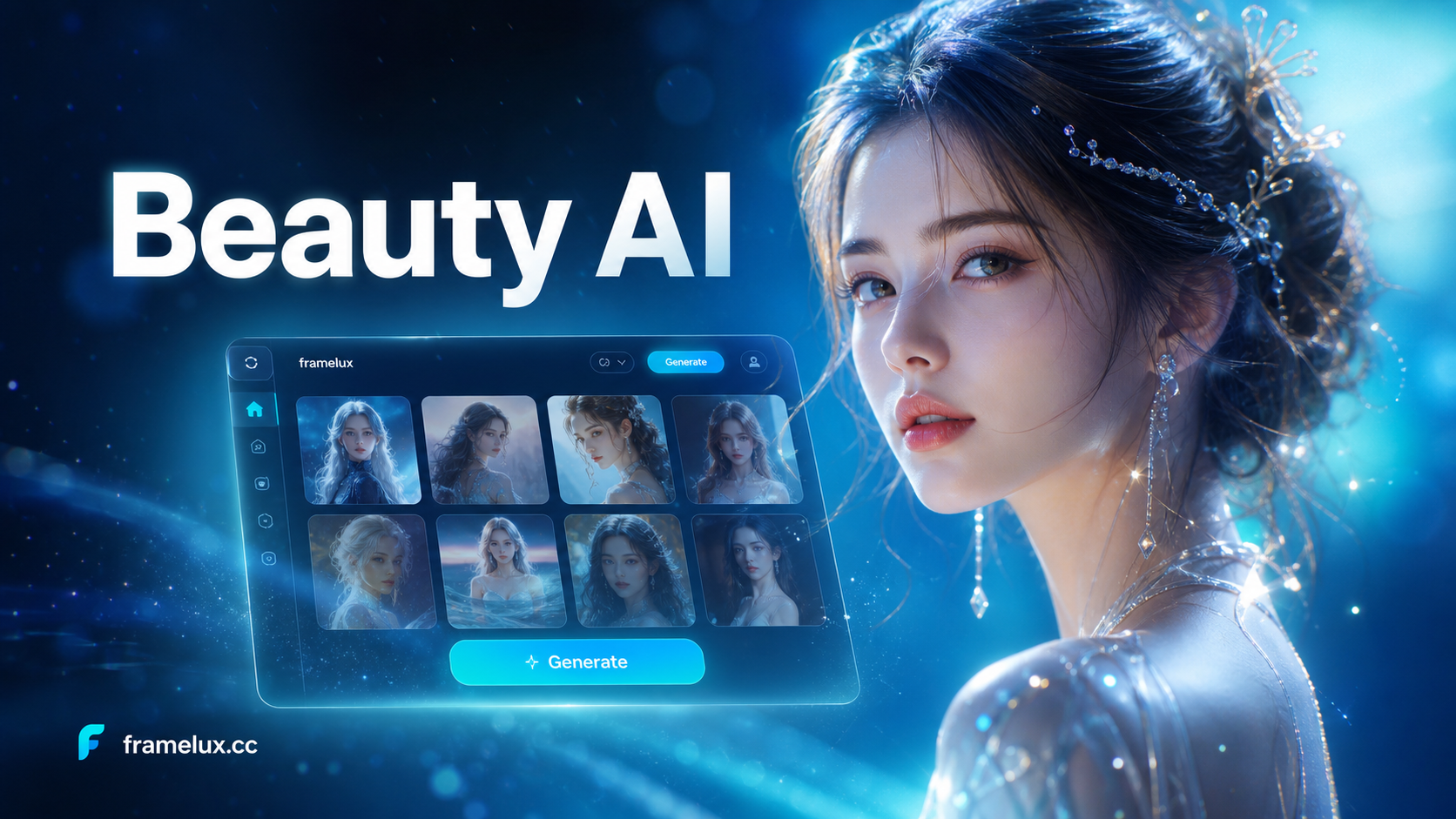 AI generated beautiful woman with elegant features