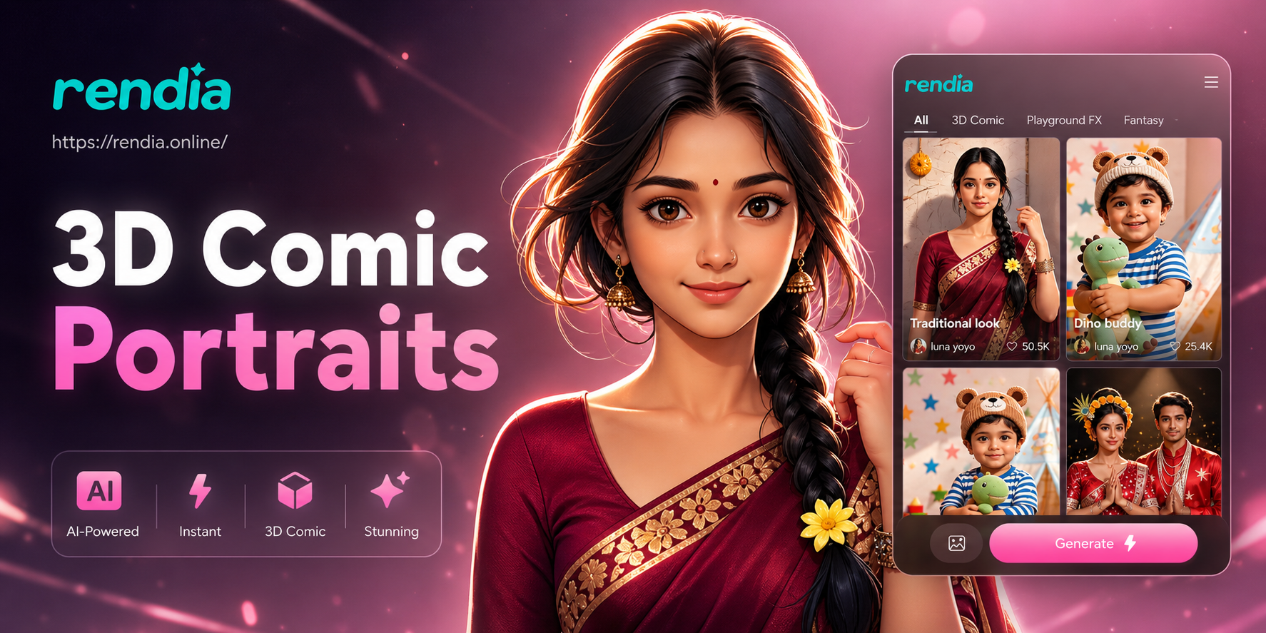 AI 3D Comic Portrait Generator | Turn Photos into Cartoons