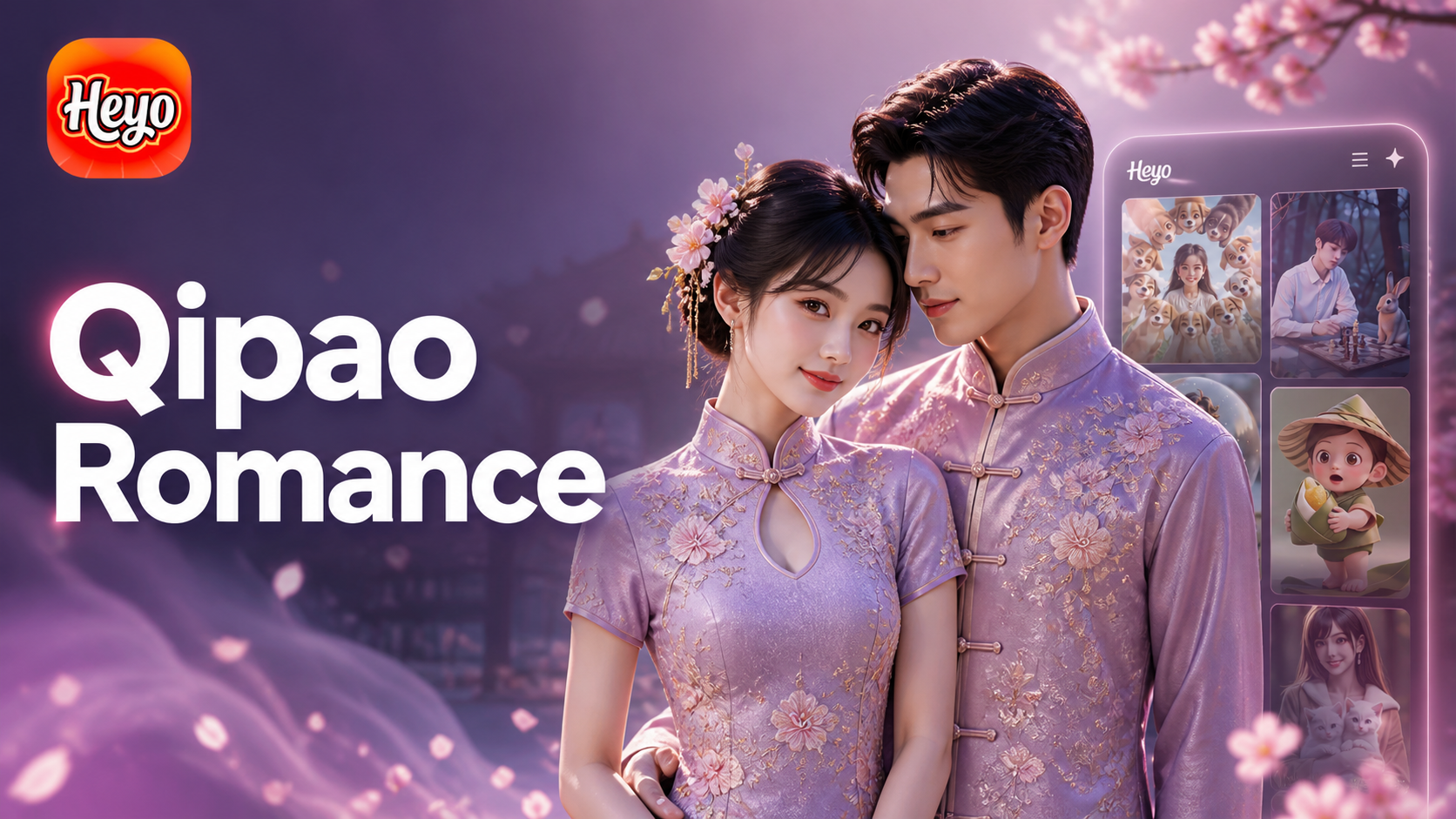 AI generated qipao couple portrait