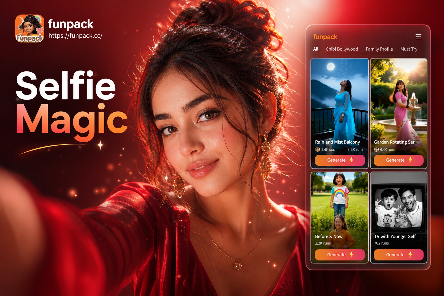Generador de Selfies con IA transformando una foto