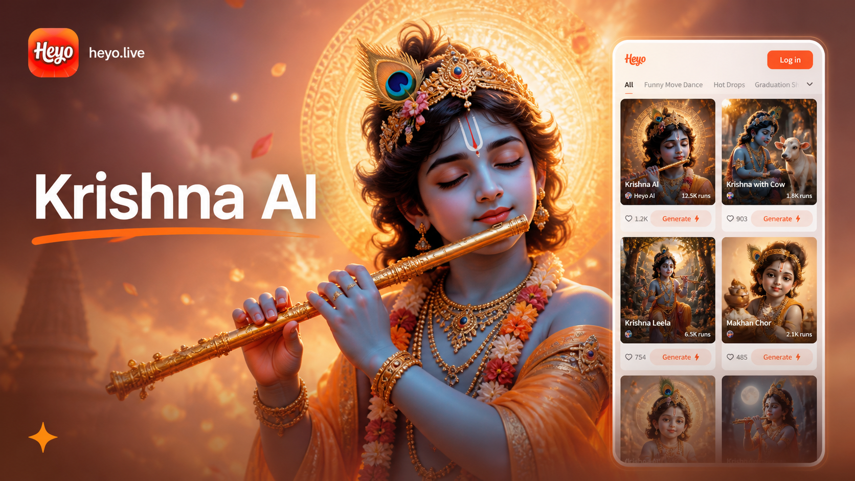 AI generated Lord Krishna portrait example