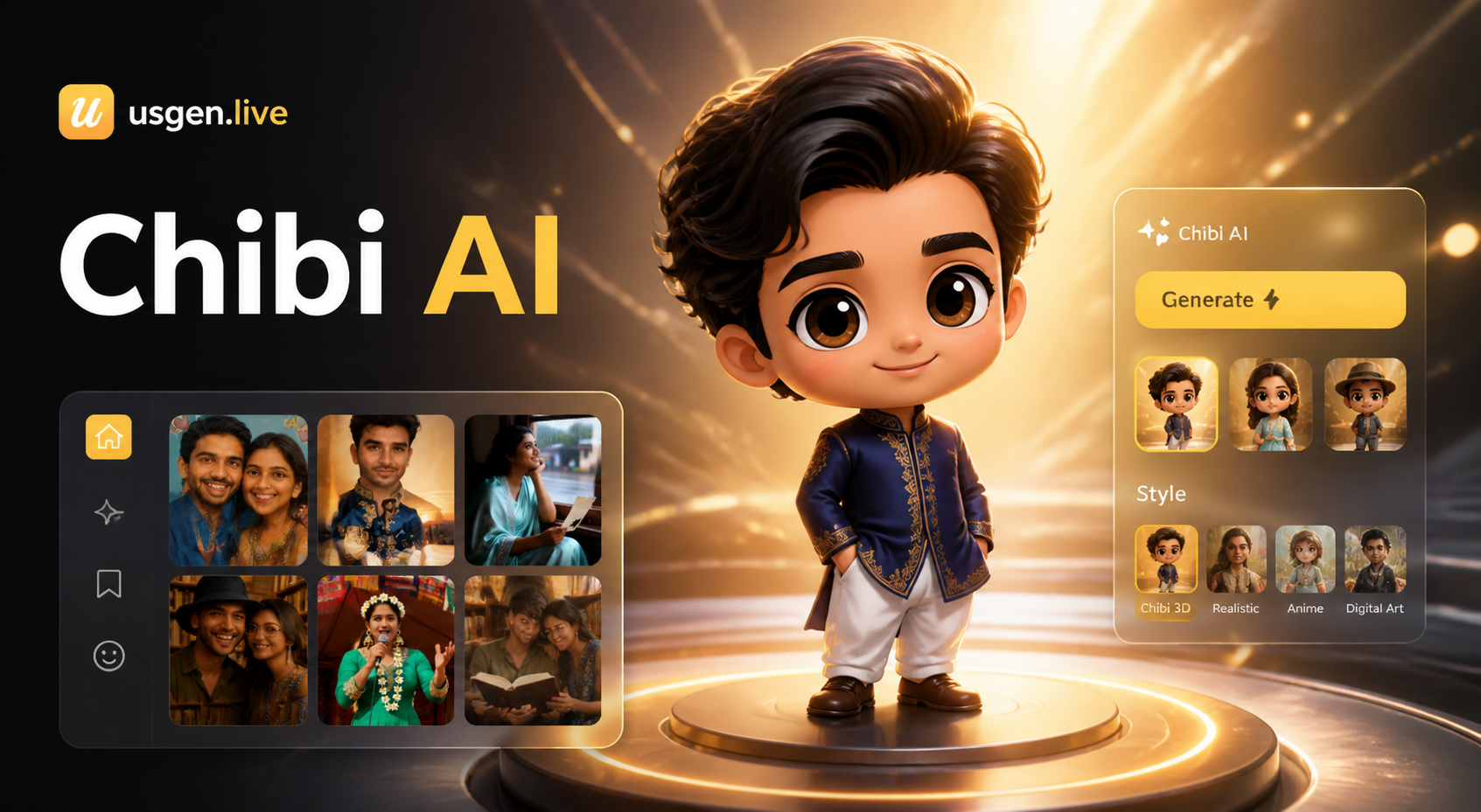 हमारे जेनरेटर के साथ तुरंत 3D चिबी AI फोटो बनाएं