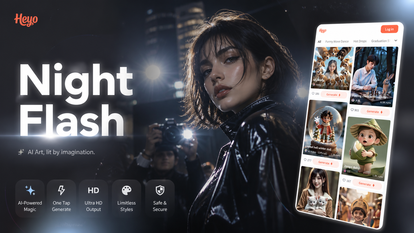 Night flash AI filter before and after example