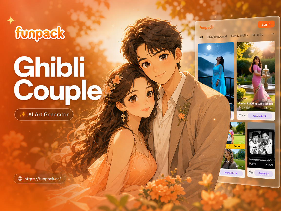 Beispiel für die Verwandlung eines Ghibli-Paarfotos