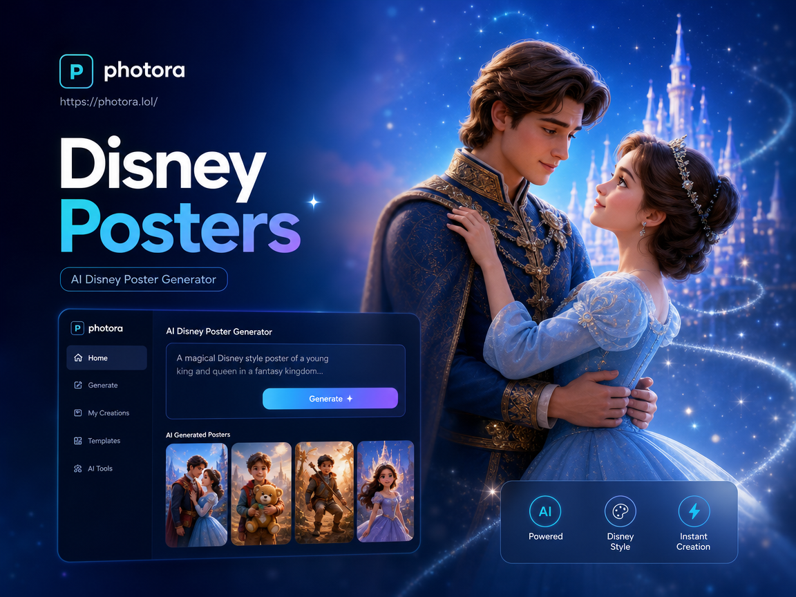 AI generated Disney style portrait of a woman