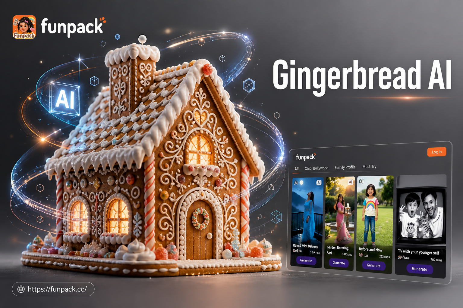 KI-Lebkuchenhaus-Generator: Erschaffe magische Weihnachtsdesigns