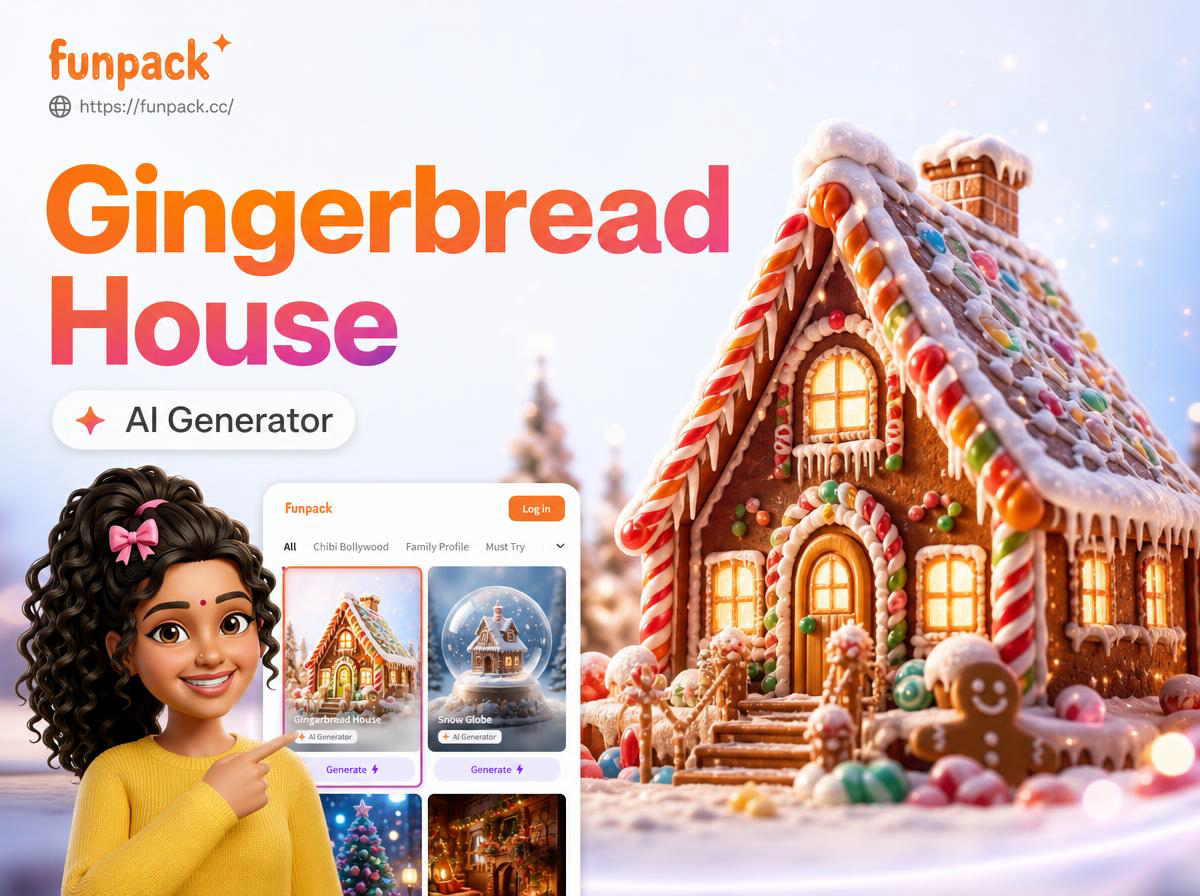 Casita de jengibre clásica generada por IA con decoraciones de caramelos