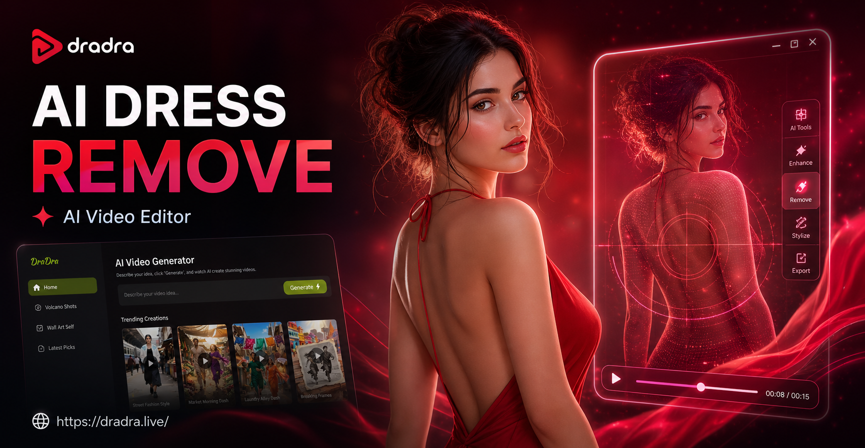 Editor de Vídeo IA para Quitar Vestidos