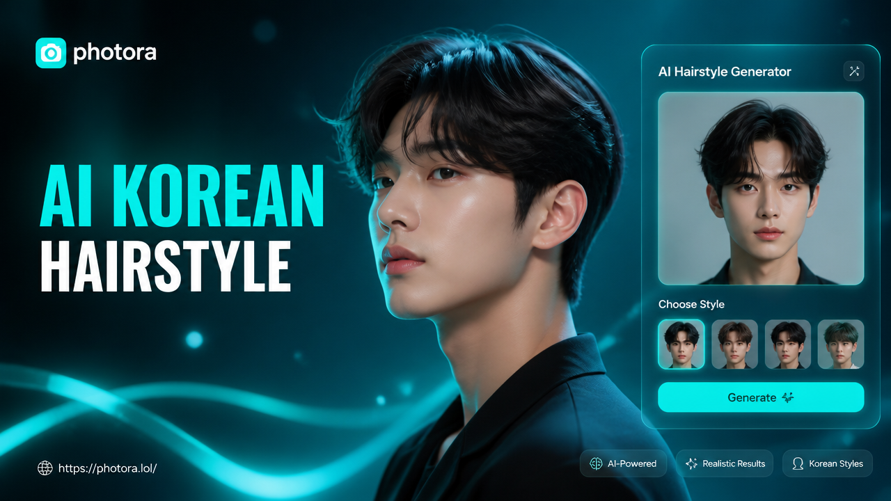 Generator Gaya Rambut Pria Korea AI menunjukkan hasil virtual try-on