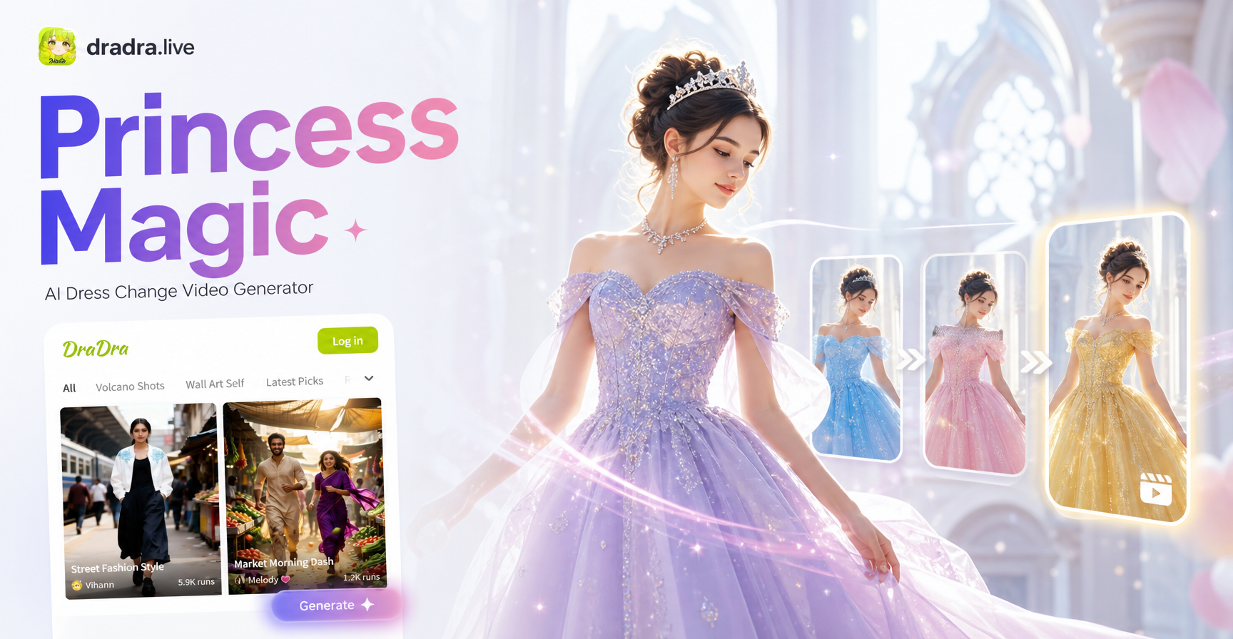Create Princess Dress Change AI Videos in Seconds