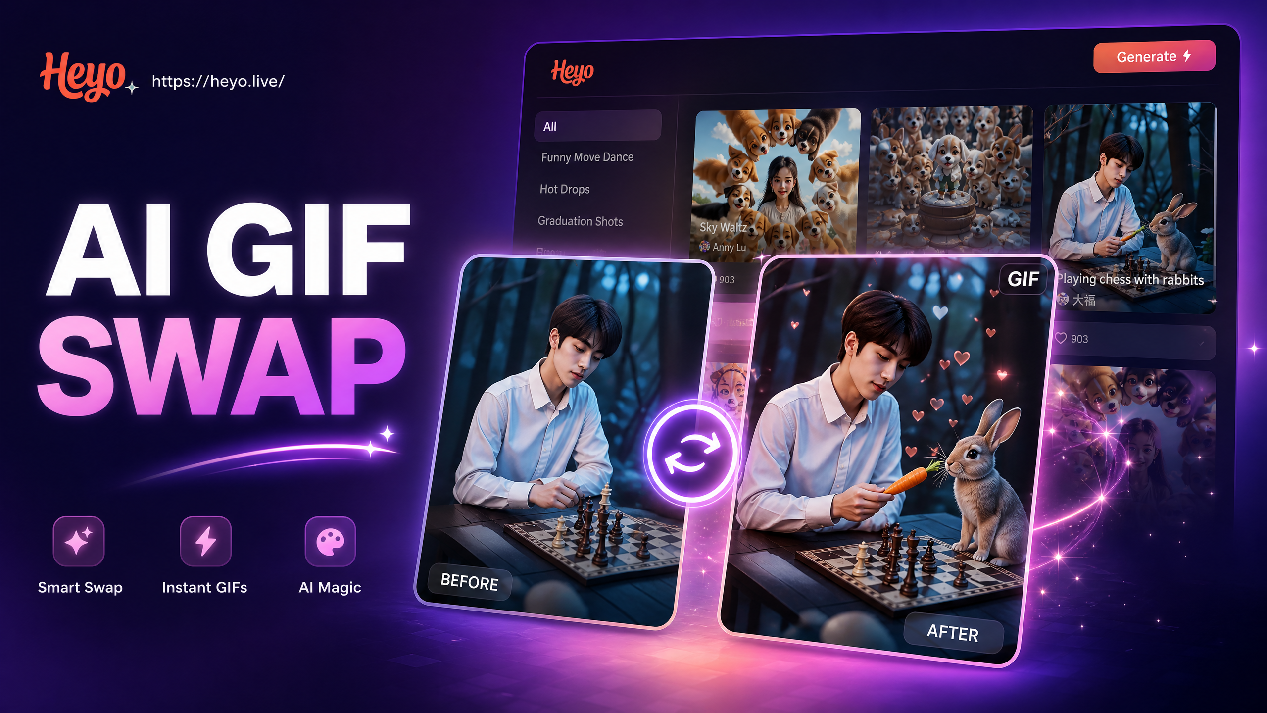 AI GIF Swap: Animate Your Photos with Viral Effects