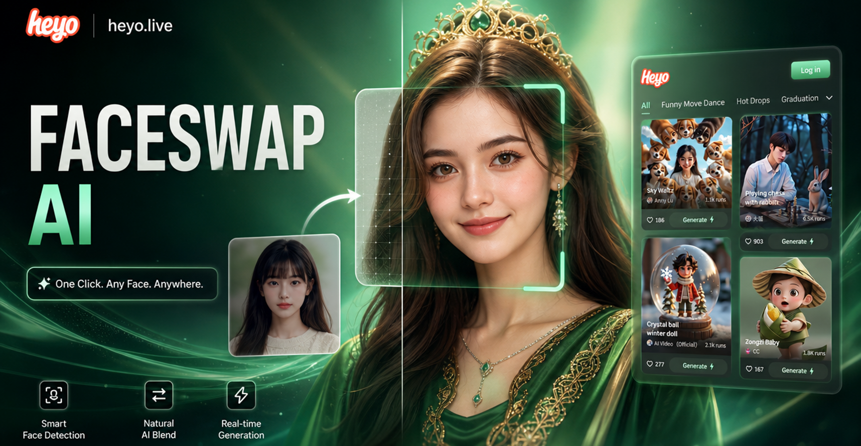 AI Face Swap Example Before and After
